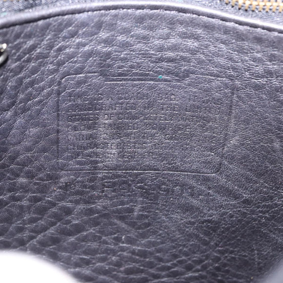 Coach Shoulder Bag Suede Black Gold Auth 185289