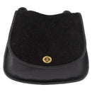 Coach Shoulder Bag Suede Black Gold Auth 185289-2