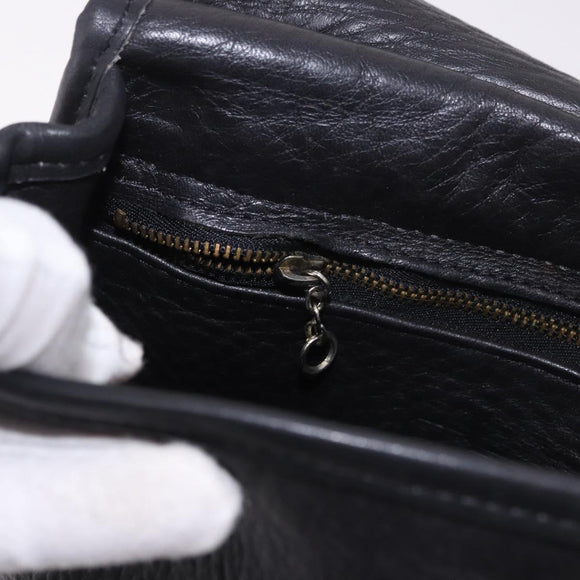Coach Shoulder Bag Suede Black Gold Auth 185289