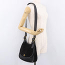 Coach Shoulder Bag Suede Black Gold Auth 185289-23