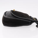 Coach Shoulder Bag Suede Black Gold Auth 185289-4