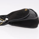 Coach Shoulder Bag Suede Black Gold Auth 185289-5