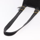Coach Shoulder Bag Suede Black Gold Auth 185289-7