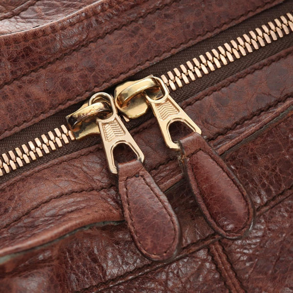 BALENCIAGA The Giant Part-Time Bag Leather 2way Brown Gold 173082 Auth 185300SM