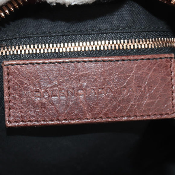BALENCIAGA The Giant Part-Time Bag Leather 2way Brown Gold 173082 Auth 185300SM
