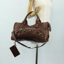 BALENCIAGA The Giant Part-Time Bag Leather 2way Brown Gold 173082 Auth 185300SM-29