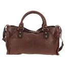 BALENCIAGA The Giant Part-Time Bag Leather 2way Brown Gold 173082 Auth 185300SM-2