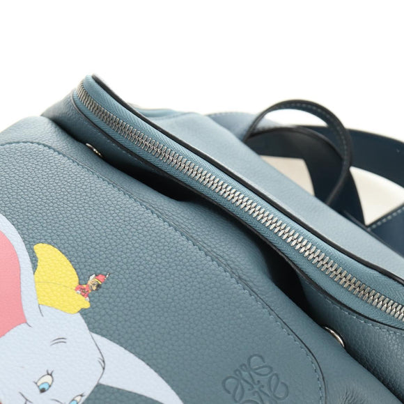 LOEWE Dumbo Goya Disney Collaboration Backpack Leather Silver Blue Auth 185303SAM