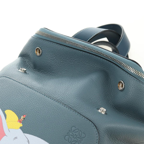 LOEWE Dumbo Goya Disney Collaboration Backpack Leather Silver Blue Auth 185303SAM
