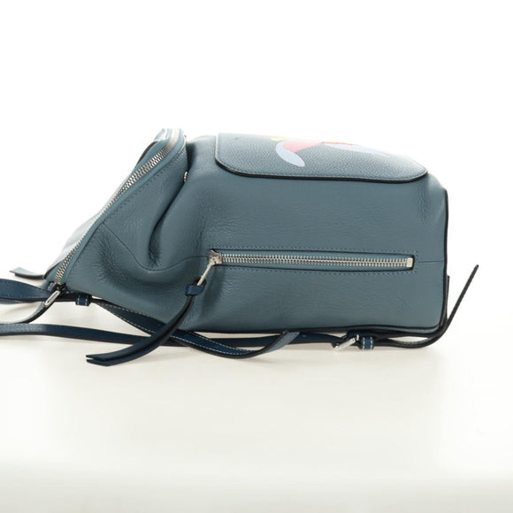 LOEWE Dumbo Goya Disney Collaboration Backpack Leather Silver Blue Auth 185303SAM