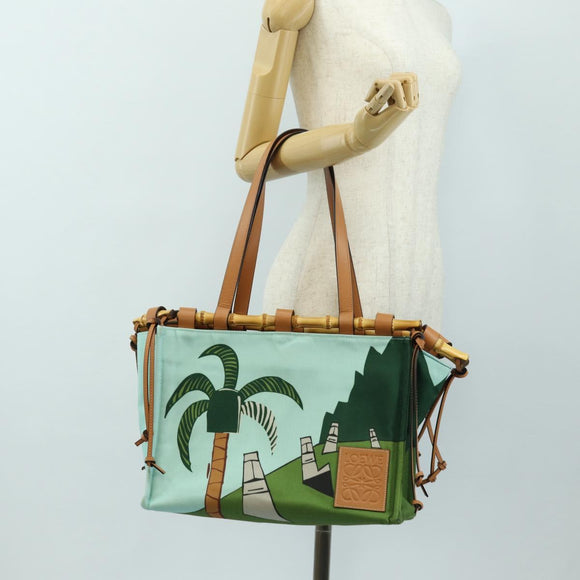 LOEWE Cushion Tote Bag Canvas Light Blue Auth 185304SM