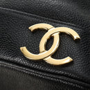 CHANEL Triple Coco Shoulder Bag Caviar Skin Black Gold CC Auth 185305SV-18