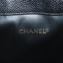 CHANEL Triple Coco Shoulder Bag Caviar Skin Black Gold CC Auth 185305SV-25