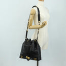 CHANEL Triple Coco Shoulder Bag Caviar Skin Black Gold CC Auth 185305SV-28