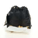 CHANEL Triple Coco Shoulder Bag Caviar Skin Black Gold CC Auth 185305SV-12