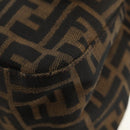 FENDI Zucca Canvas Mamma Baguette Shoulder Bag Black Brown Auth 185309M-17