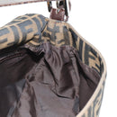 FENDI Zucca Canvas Mamma Baguette Shoulder Bag Black Brown Auth 185309M-24