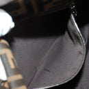 FENDI Zucca Canvas Mamma Baguette Shoulder Bag Black Brown Auth 185309M-27