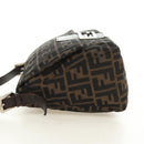 FENDI Zucca Canvas Mamma Baguette Shoulder Bag Black Brown Auth 185309M-3