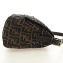 FENDI Zucca Canvas Mamma Baguette Shoulder Bag Black Brown Auth 185309M-4