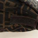 FENDI Zucca Canvas Mamma Baguette Shoulder Bag Black Brown Auth 185309M-8
