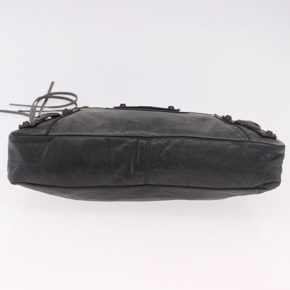 BALENCIAGA The First Hand Bag Leather 2way Gray 103208 Auth 185310A