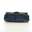 CHANEL Coco Cuba Chain Shoulder Bag Sequin Blue Silver CC Auth 185311SM-5