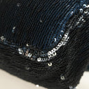 CHANEL Coco Cuba Chain Shoulder Bag Sequin Blue Silver CC Auth 185311SM-18