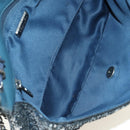 CHANEL Coco Cuba Chain Shoulder Bag Sequin Blue Silver CC Auth 185311SM-10