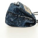CHANEL Coco Cuba Chain Shoulder Bag Sequin Blue Silver CC Auth 185311SM-4