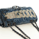 CHANEL Coco Cuba Chain Shoulder Bag Sequin Blue Silver CC Auth 185311SM-6