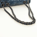 CHANEL Coco Cuba Chain Shoulder Bag Sequin Blue Silver CC Auth 185311SM-7