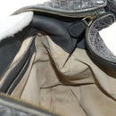 BOTTEGA VENETA INTRECCIATO Shoulder Bag Leather Gray Gold Auth 185312M-24