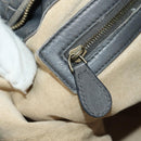 BOTTEGA VENETA INTRECCIATO Shoulder Bag Leather Gray Gold Auth 185312M-25