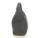 BOTTEGA VENETA INTRECCIATO Shoulder Bag Leather Gray Gold Auth 185312M-3