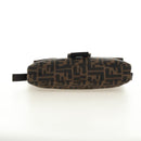 FENDI Zucca Canvas Mamma Baguette Shoulder Bag Black Brown Auth 185313M-5