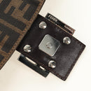 FENDI Zucca Canvas Mamma Baguette Shoulder Bag Black Brown Auth 185313M-9
