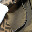 FENDI Zucca Canvas Mamma Baguette Shoulder Bag Black Brown Auth 185313M-25