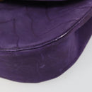 CHANEL Chain Shoulder Bag Satin Purple Gold CC Auth 185314-11