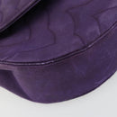 CHANEL Chain Shoulder Bag Satin Purple Gold CC Auth 185314-12