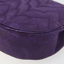 CHANEL Chain Shoulder Bag Satin Purple Gold CC Auth 185314-13