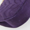 CHANEL Chain Shoulder Bag Satin Purple Gold CC Auth 185314-14