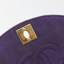 CHANEL Chain Shoulder Bag Satin Purple Gold CC Auth 185314-17