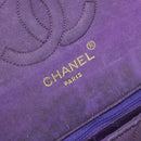 CHANEL Chain Shoulder Bag Satin Purple Gold CC Auth 185314-18
