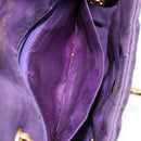 CHANEL Chain Shoulder Bag Satin Purple Gold CC Auth 185314-24