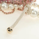 CHANEL Chain Shoulder Bag Tweed 2way Pink Gold CC Auth 185316M-18