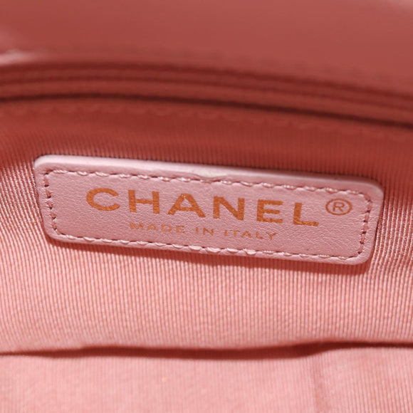 CHANEL Chain Shoulder Bag Tweed 2way Pink Gold CC Auth 185316M