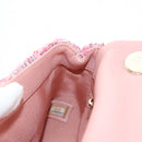 CHANEL Chain Shoulder Bag Tweed 2way Pink Gold CC Auth 185316M-29