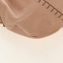 SAINT LAURENT Mombasa Shoulder Bag Leather Pink Gold Auth 185320SM-15
