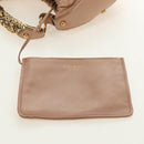 SAINT LAURENT Mombasa Shoulder Bag Leather Pink Gold Auth 185320SM-17